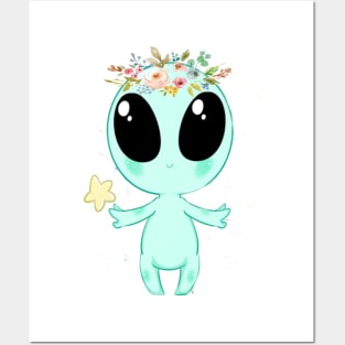 alien Cute Posters and Art